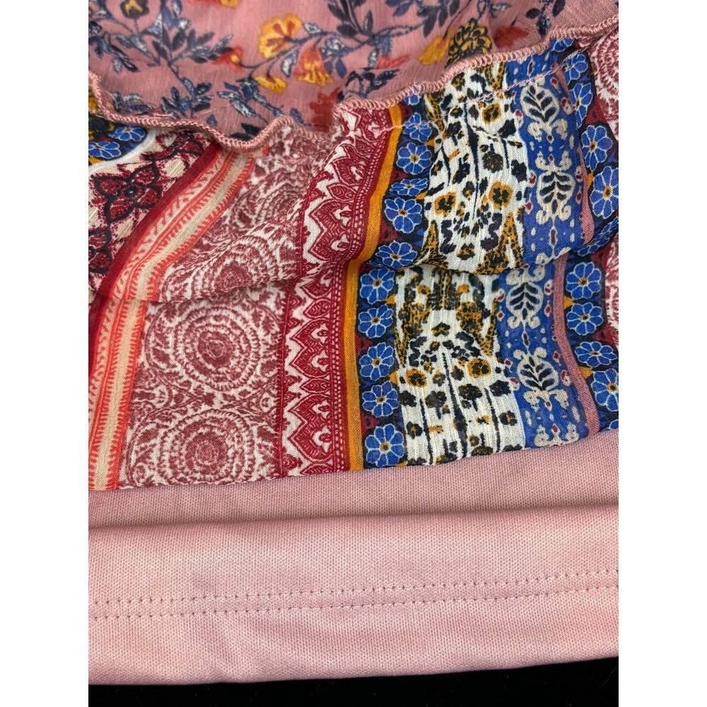 Fig & Flower Floral Tiered‎ Patchwork Boho Smocked Maxi Dress S Cottage Peasant - Picture 7 of 14